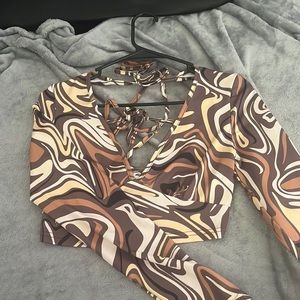 Small shein crop top, cut out back